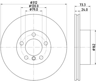 HELLA PAGID 8dd355125461 -  Тормозной диск